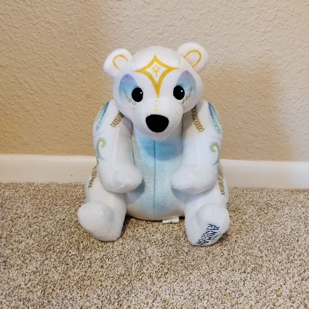 ANIMAL KINGDOM Merry Menagerie White Polar Bear Plush Puppet Disney Parks 12"